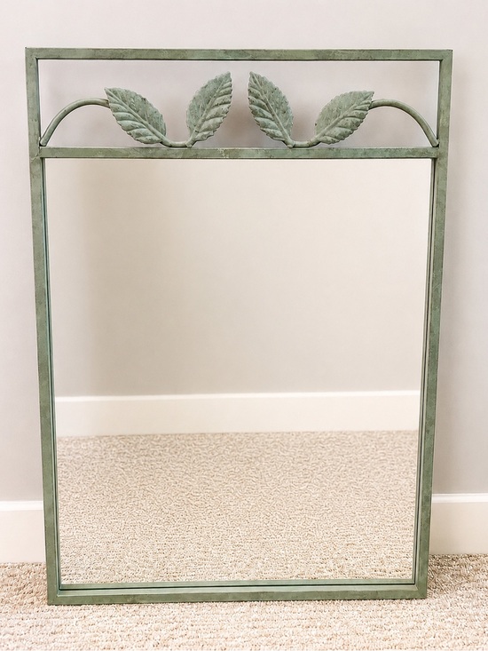 GTC International Other - GTC International Verdigris Leaf Wall Mirror Botanical Green Metal Cottage Decor